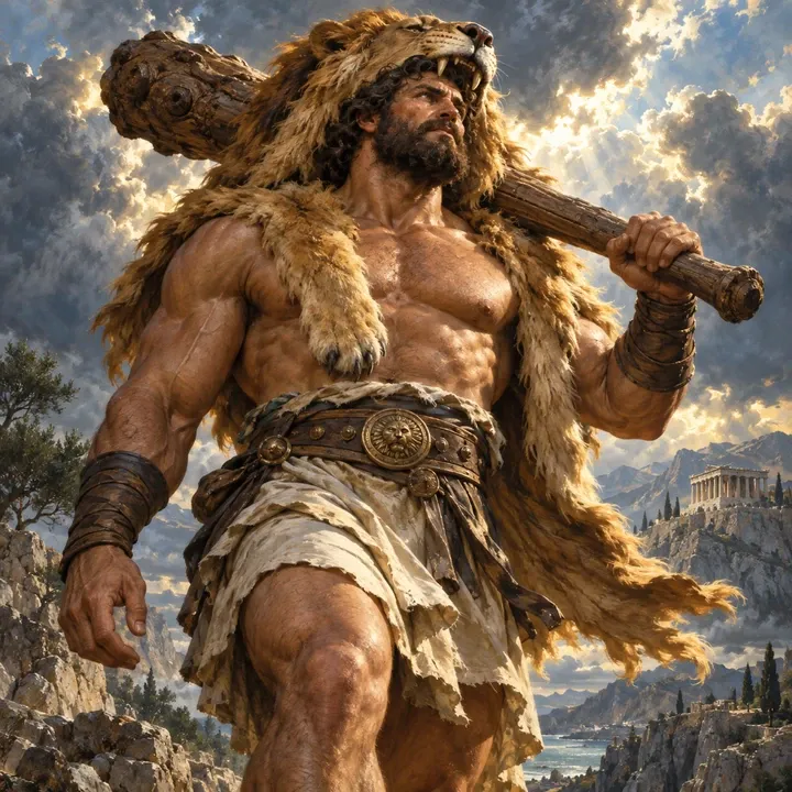 Heracles, Twelvefold Victor — Mythic Mortals unit card art from Twelve Thrones