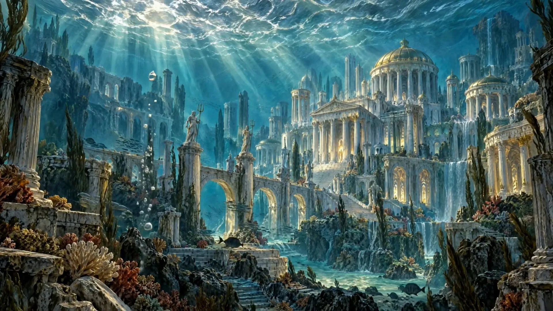 The Sea: the opening establishing shot of The Crown Beneath the Tide.